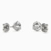 LaneWoods 925 Silver Four Three Prong Round Moissanite Earring