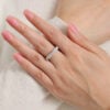 S925 Sterling Silver Oval Cut Semi Eternal Vintage Stacked Band Moissanite Ring