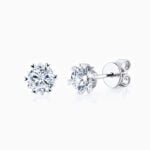 LaneWoods 925 Silver Six Prong Round Moissanite Earring