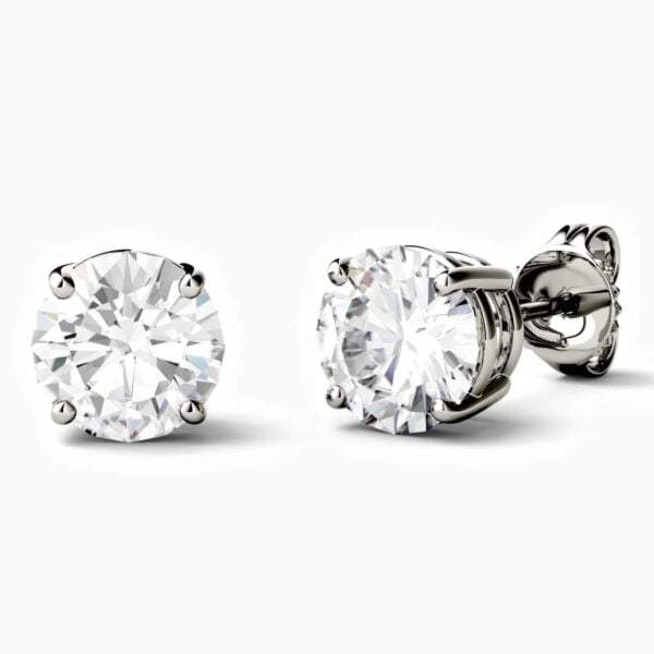 LaneWoods 925 Silver Four Prong Solitaire Moissanite Stud Earring