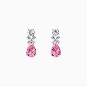 Lane Woods 925 Silver Pink Gemstone Fairy Magic Earring