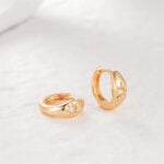 Lane Woods 925 Silver Pave Spike Charm Moissanite Hoop Earring
