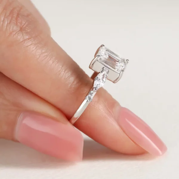 Lane Woods Emerald Cut Windlass Moissanite Ring