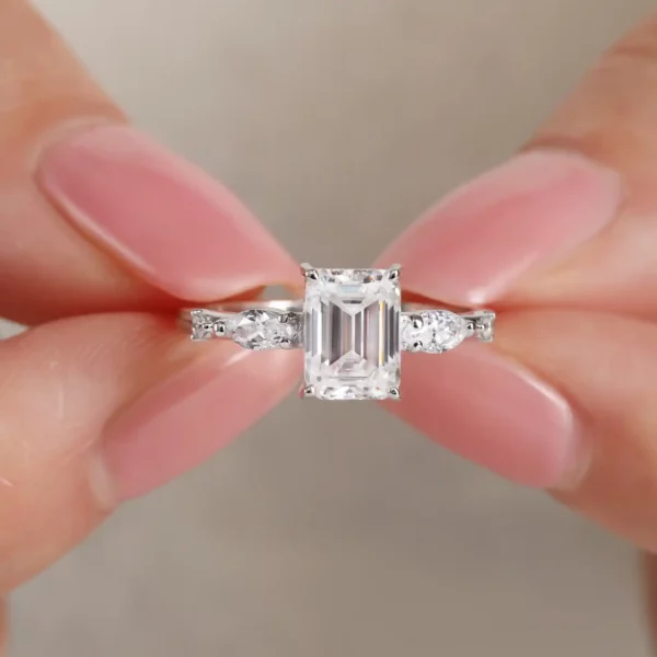 Lane Woods Emerald Cut Windlass Moissanite Ring