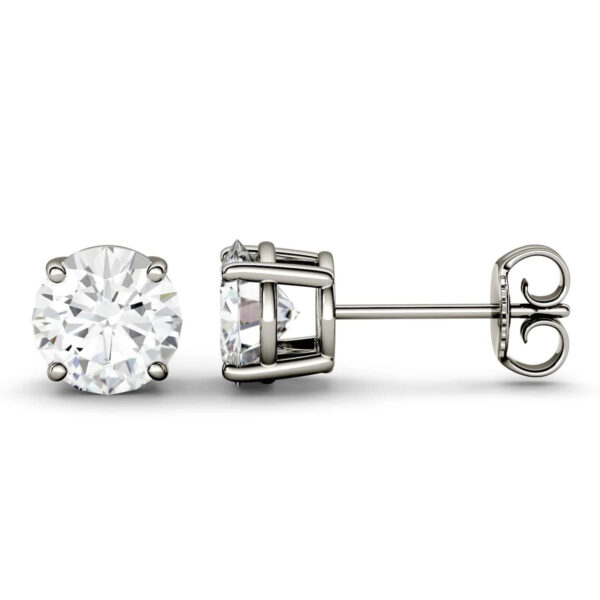 LaneWoods 925 Silver Four Prong Solitaire Moissanite Stud Earring