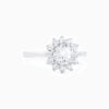 Floral Round Promise Engagement Wedding Moissanite Ring