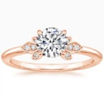 Flower Shape Rose Gold Promise Engagment Wedding Moissanite Ring (2)