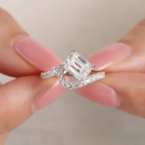 Lane Woods Enchanting Swirl Radiant Moissanite Ring