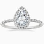 Lane Woods 925 Silver Pear Shaped Promise Engagement Wedding Moissanite Ring