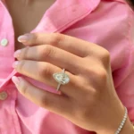 Lane Woods Pear Shaped Promise Engagement Wedding Moissanite Ring