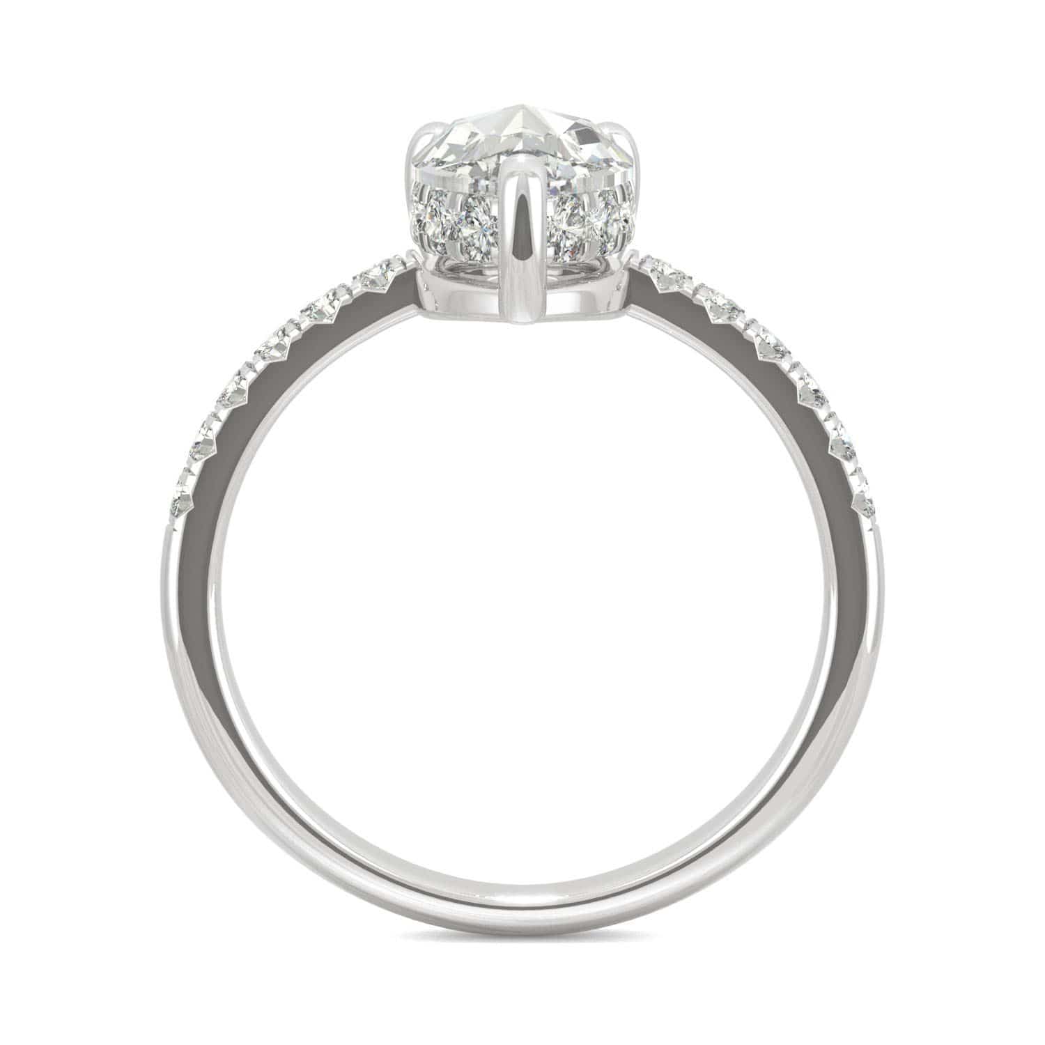 Lane Woods 925 Pear Solitaire Promise Engagement Moissanite Ring