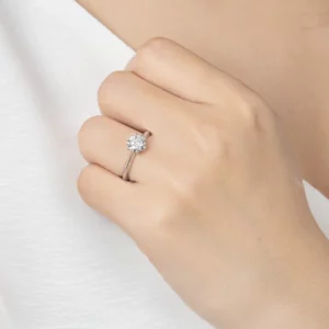 Lane Woods 925 Round Cut Solitaire Promise Engagement Wedding Moissanite Ring
