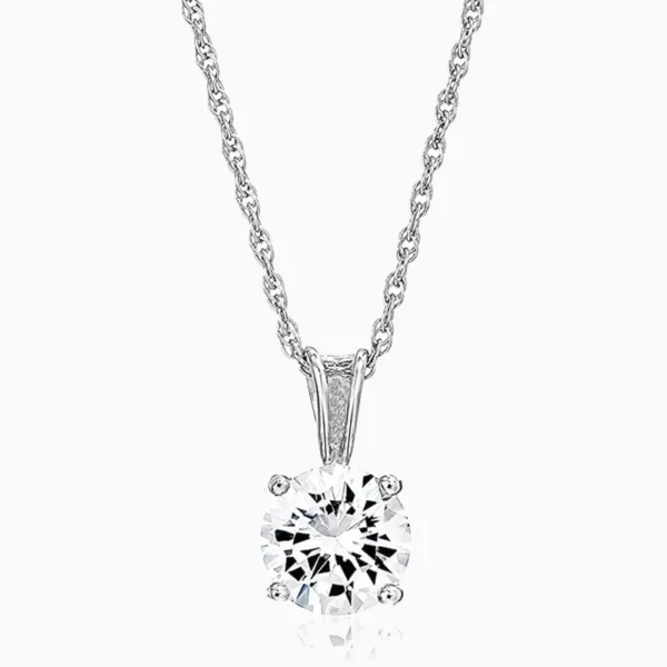 Lane Woods 925 Silver Round Moissanite Necklace