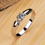 Lane Woods 925 Silver 4 Prongs Inlaid Moissanite Ring