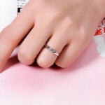 Lane Woods 925 Silver 4 Prongs Inlaid Moissanite Ring