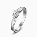 Lane Woods 925 Silver 4 Prongs Inlaid Moissanite Ring