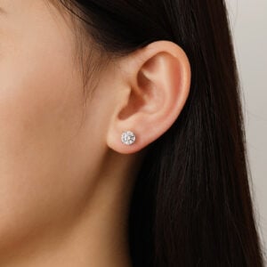Classic 4 Prongs Round Moissanite Stud Earrings