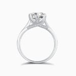 Lane Woods 925 Silver 6 Prongs Round Promise Engagement Moissanite Ring