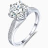 Lane Woods 925 Silver 6 Prongs Round Promise Engagement Moissanite Ring