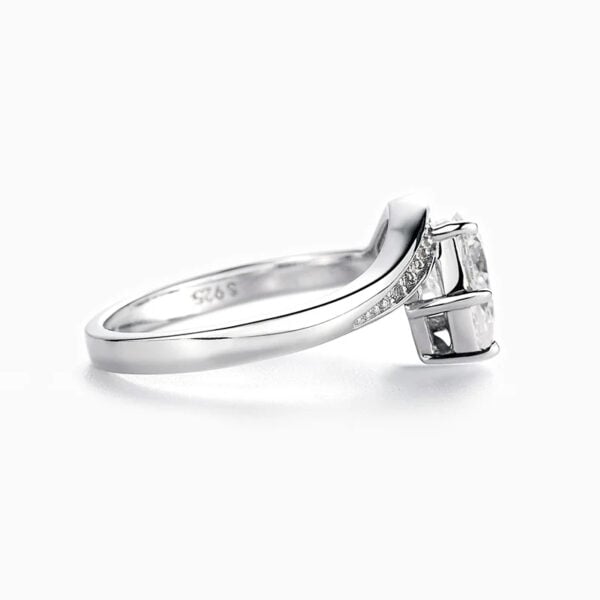 Lane Woods 925 Silver Asymmetric Moissanite Engagement Ring