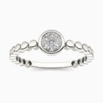 Lane Woods 925 Silver Bezel Fashion Promise Engagment Round Moissanite Ring