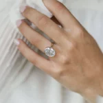 Lane Woods 925 Silver Bezel Set Crushed Ice Mixed Oval Moissanite Ring