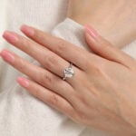Lane Woods 925 Silver Bezel Set Crushed Ice Mixed Oval Moissanite Ring