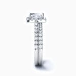 Lane Woods 925 Silver Bridal Sets Halo Square Moissanite Ring