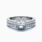 Lane Woods 925 Silver Bridal Sets Princess Moissanite Rings