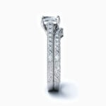 Lane Woods 925 Silver Bridal Sets Princess Moissanite Rings