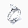 Lane Woods 925 Silver Bridal Sets Six Prong Marquise Solitaire Ring