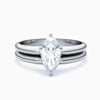 Lane Woods 925 Silver Bridal Sets Six Prong Marquise Solitaire Ring
