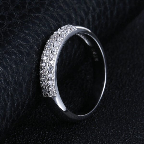 Lane Woods 925 Silver Chunky Band Promise Engagement Wedding Moissanite Ring