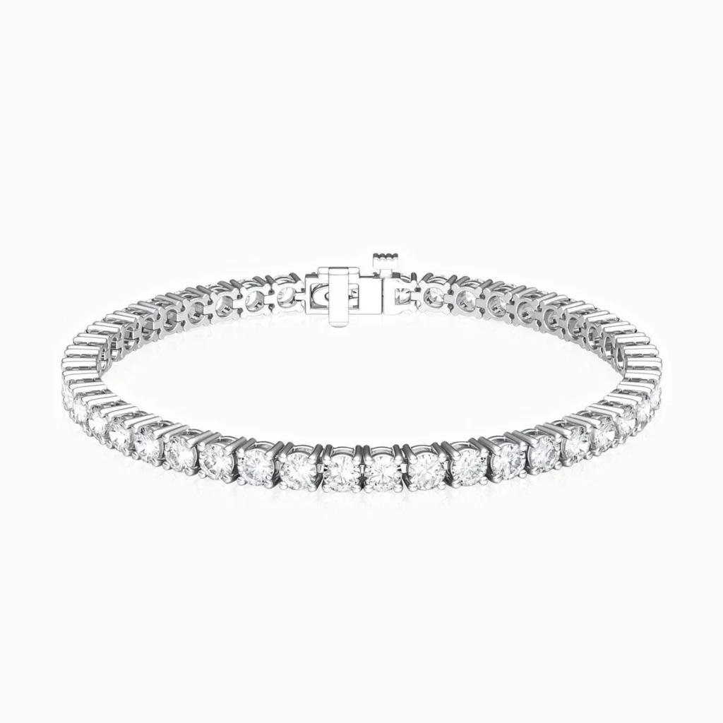 Lane Woods 925 Silver Classic Four Prong Round Tennis Bracelet 5A Grade Swarovski Zirconia Sterling Silver 7.20 Carat