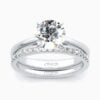 Lane Woods 925 Silver Classic Round Cut Promise Engagement Wedding Moissanite Ring Set