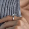 Lane Woods 925 Silver Classic Six Prong Round Moissanite Solitaire Ring