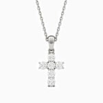 Lane Woods 925 Silver Cross Design Moissanite Necklace