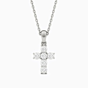Lane Woods 925 Silver Cross Design Moissanite Necklace