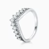 Lane Woods 925 Silver Crown Promise Engagement Wedding Moissanite Ring