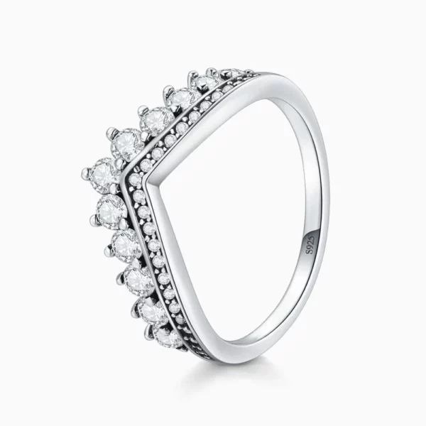 Lane Woods 925 Silver Crown Promise Engagement Wedding Moissanite Ring