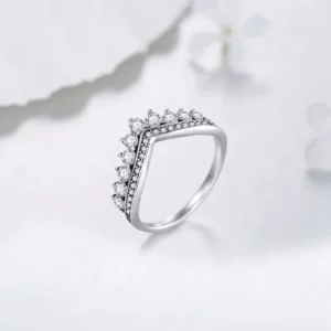 Lane Woods 925 Silver Crown Promise Engagement Wedding Moissanite Ring