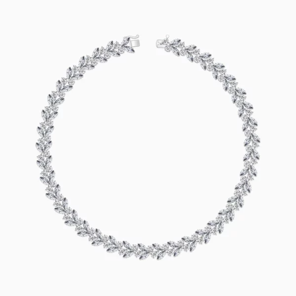 Lane Woods 925 Silver Crystal Twig Chain Swarovski Zirconia Necklace