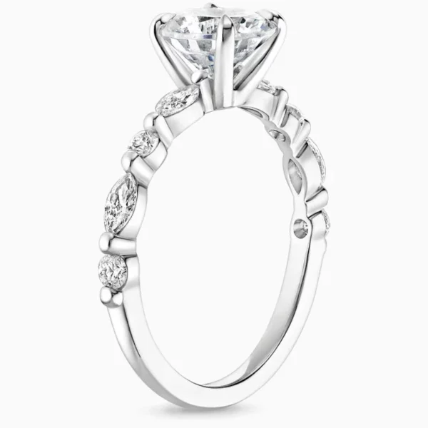 Lane Woods 925 Silver Cushion Cut Promise Engagement Wedding Moissanite Ring