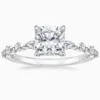 Lane Woods 925 Silver Cushion Cut Promise Engagement Wedding Moissanite Ring