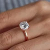 Lane Woods 925 Silver Cushion Cut Solitaire Moissanite Ring