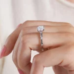 Lane Woods 925 Silver Cushion Cut Solitaire Moissanite Ring