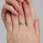 Lane Woods 925 Silver Cushion Cut Solitaire Moissanite Ring