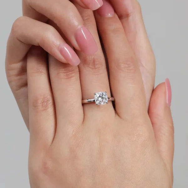 Lane Woods 925 Silver Cushion Cut Solitaire Moissanite Ring