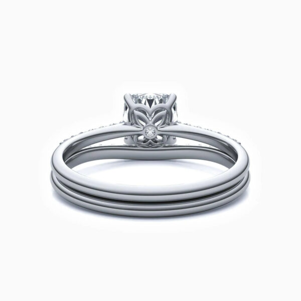 Lane Woods 925 Silver Cushion Solitaire Micro Moissanite Ring