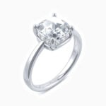 Lane Woods 925 Silver Cushion Solitaire Moissanite Ring